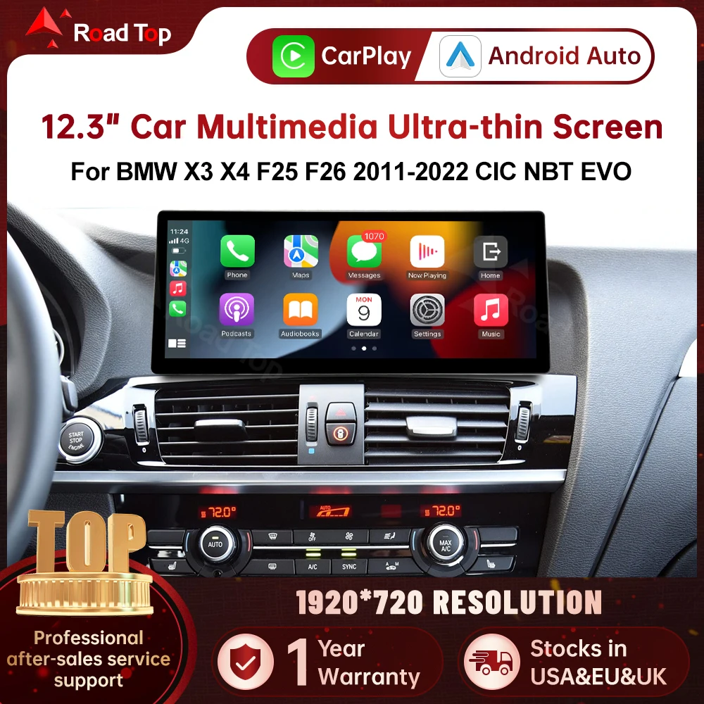 RoadTop 12.3'' Wireless Carplay Multimedia Linux Touch Screen For BMW X3 F25 X4 F26 G01 2011-2022 CIC NBT EVO AirPlay Autolink
RoadTop 12.3'' Wireless Carplay Multimedia Linux Touch Screen For BMW X3 F25 X4 F26 G01 2011-2022 CIC NBT EVO AirPlay Autolink