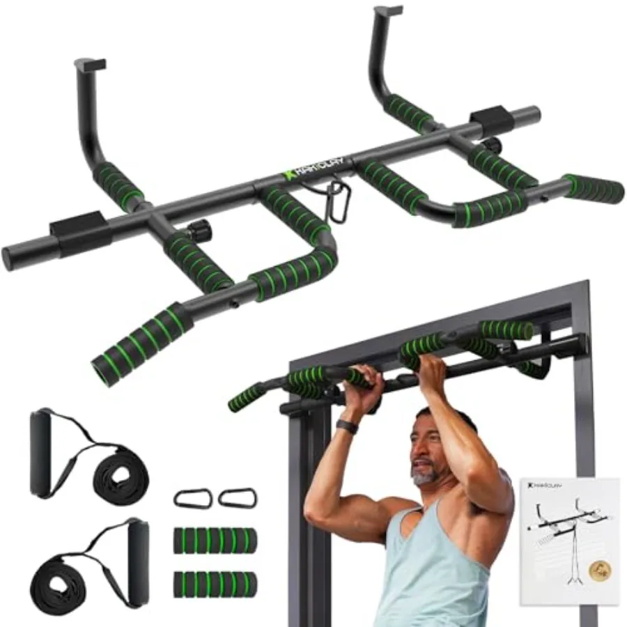 Doorway pull-up bar with ergonomic grip steel construction black finish 440 lbs capacity no-screw installation non-slip design
Doorway pull-up bar with ergonomic grip steel construction black finish 440 lbs capacity no-screw installation non-slip design