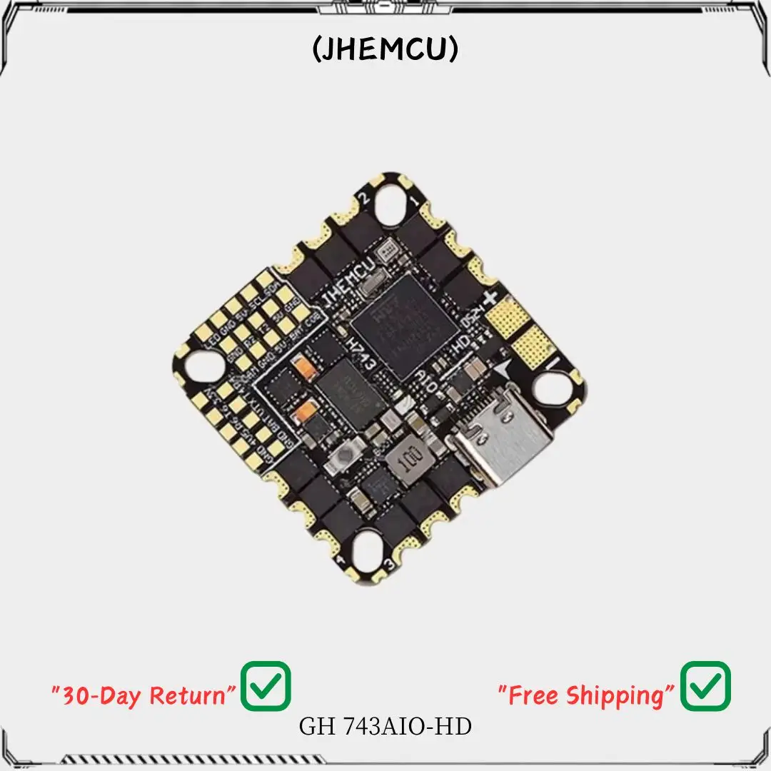 JHEMCU GH743AIO-HD F4 Flight Controller with ICM-42688 Gyro & 40A/50A 4in1 ESC, 3-6S for FPV Freestyle Racing Drones
JHEMCU GH743AIO-HD F4 Flight Controller with ICM-42688 Gyro & 40A/50A 4in1 ESC, 3-6S for FPV Freestyle Racing Drones