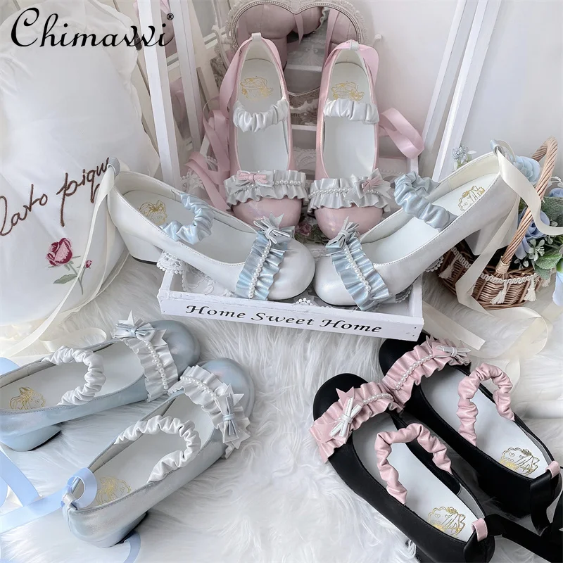 Original Sweet and Cute Round Head Thick Heel High Spring and Autumn New Fashion Elegant Lolita Women's Shoes Elegant Pumps
Original Sweet and Cute Round Head Thick Heel High Spring and Autumn New Fashion Elegant Lolita Women's Shoes Elegant Pumps