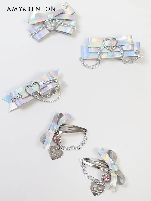 Y2K Silver Chain Love Hair Clips Goth SubCulture Handmade Hair Accessories PU Leather Hot Girl Bow Metal Hair Clips for Women
Y2K Silver Chain Love Hair Clips Goth SubCulture Handmade Hair Accessories PU Leather Hot Girl Bow Metal Hair Clips for Women
