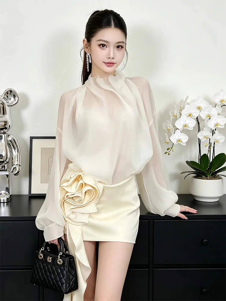 Fashionable Lantern Sleeve Shirt And Floral Skirt Two Piece Set for Women High Waist Short Skirt Polyester Fiber Long Sleeve
Fashionable Lantern Sleeve Shirt And Floral Skirt Two Piece Set for Women High Waist Short Skirt Polyester Fiber Long Sleeve