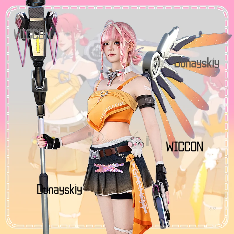 Game Angela Girl Group Cosplay Costume Top Mini Skirt Wig Accessories Full Set Stage Uniform Halloween Carnival Angel Suit
Game Angela Girl Group Cosplay Costume Top Mini Skirt Wig Accessories Full Set Stage Uniform Halloween Carnival Angel Suit