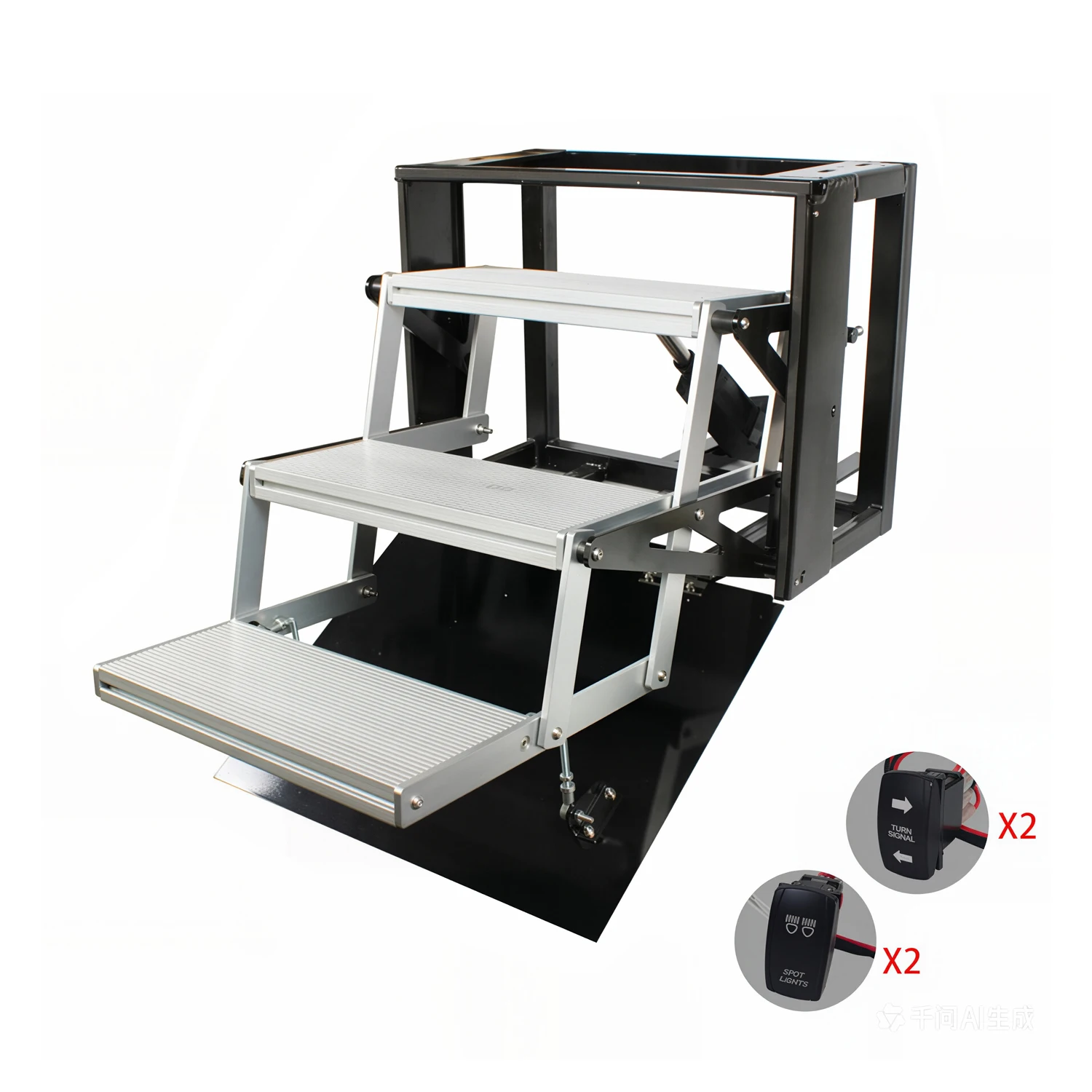 12V/24V RV Triple-step Aluminum Alloy Three-Layer Folding Step Electric Retractable with LED for Truck Trailer Camper Motorhome
12V/24V RV Triple-step Aluminum Alloy Three-Layer Folding Step Electric Retractable with LED for Truck Trailer Camper Motorhome