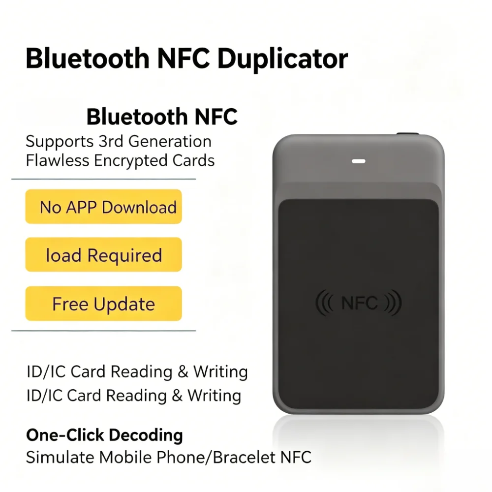 NFC Bluetooth Universal IC ID Card Reader Writer Copier Dual Frequency Access Control Elevator Card Decoder
NFC Bluetooth Universal IC ID Card Reader Writer Copier Dual Frequency Access Control Elevator Card Decoder