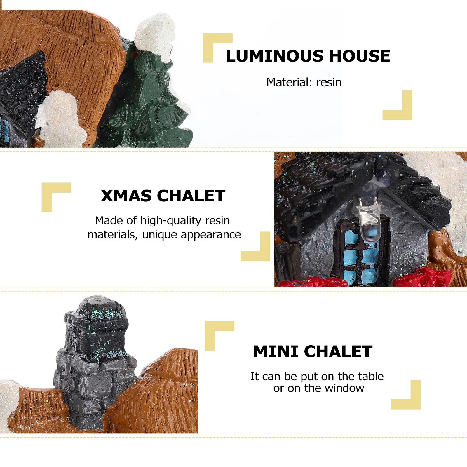 Resin Xmas Decorative Houses Mini Chalets for Home Shop Office Festive Luminous Mini Christmas Houses Small Chalet Decoration
Resin Xmas Decorative Houses Mini Chalets for Home Shop Office Festive Luminous Mini Christmas Houses Small Chalet Decoration