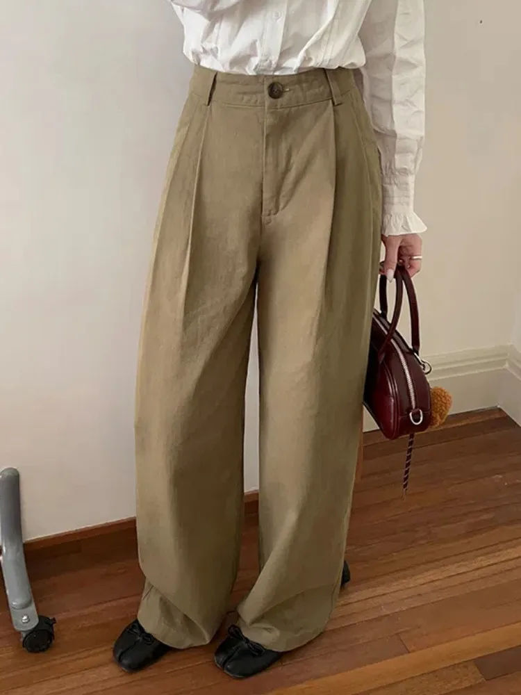 Spring Autumn Women's High Waist Long Pants Female Wide Leg Full Length Casual Trousers 2025
Spring Autumn Women's High Waist Long Pants Female Wide Leg Full Length Casual Trousers 2025