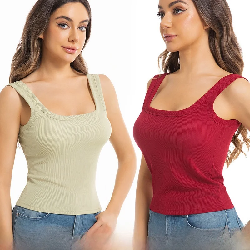 Women's Outdoor Square Neck Tank Top Wide Shoulder Fixed Cup Vest Ultra Thin Pure Cotton Summer Thermal Vest Couple's Wear
Women's Outdoor Square Neck Tank Top Wide Shoulder Fixed Cup Vest Ultra Thin Pure Cotton Summer Thermal Vest Couple's Wear
