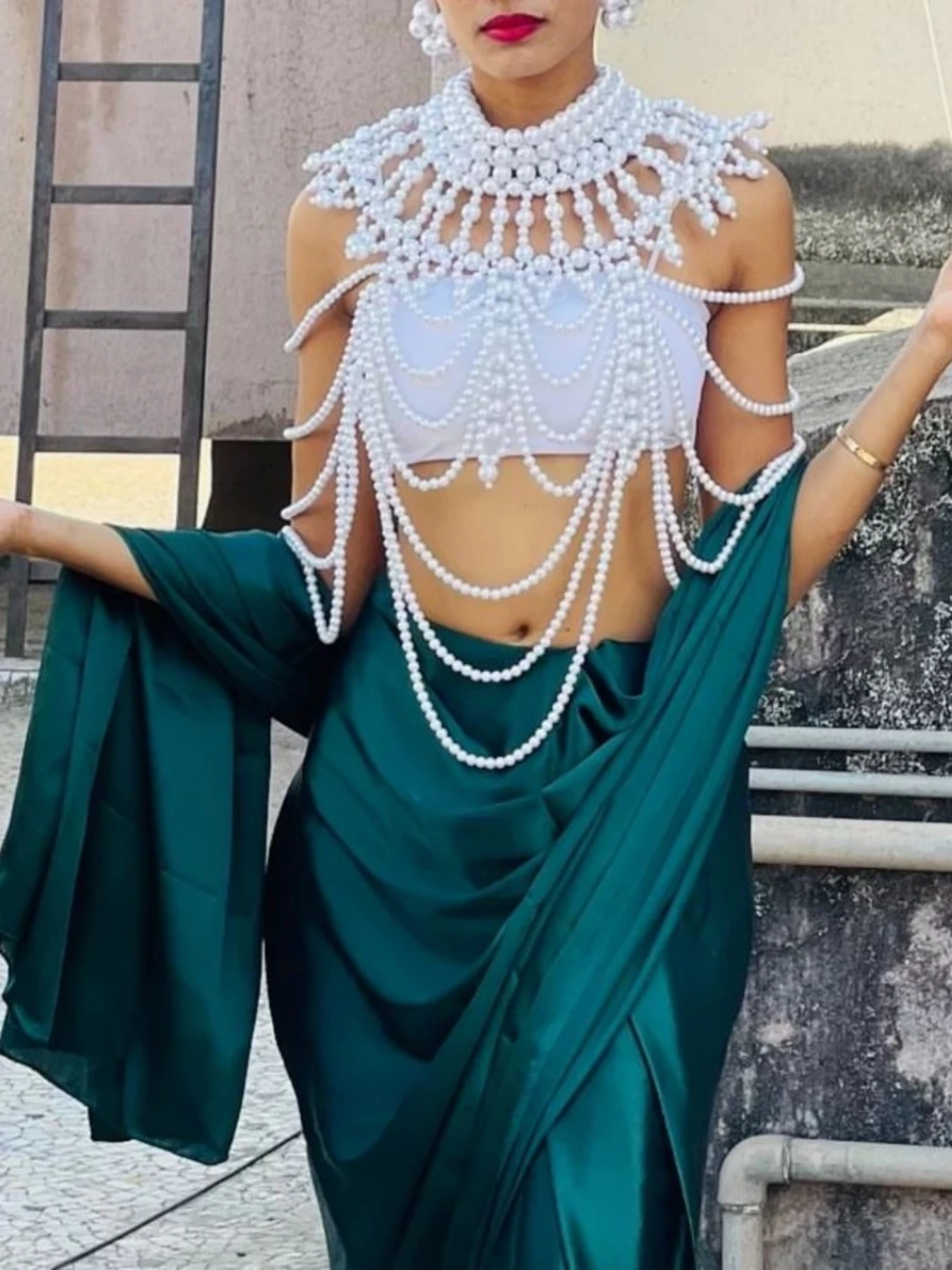 Pearl Body Chain Women's Elegant Handmade Tops Bridal Shawl chain body harness fashion,Suitable for weddings, parties, dates, da
Pearl Body Chain Women's Elegant Handmade Tops Bridal Shawl chain body harness fashion,Suitable for weddings, parties, dates, da