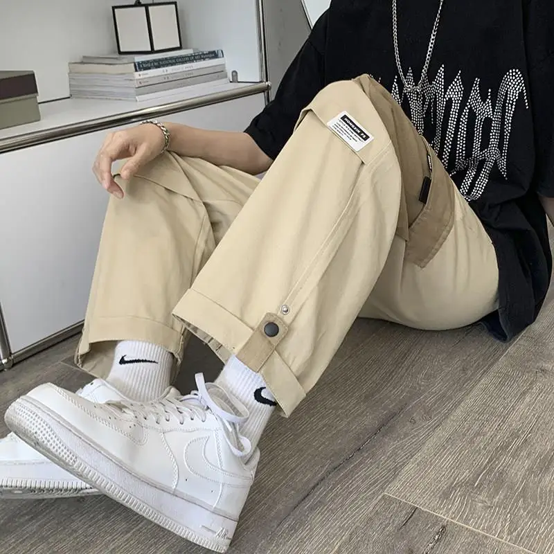 American Style Men's Workwear Pants with Pockets And Button Loose Straight Leg Cuffed Casual Trousers Trendy Patchwork
American Style Men's Workwear Pants with Pockets And Button Loose Straight Leg Cuffed Casual Trousers Trendy Patchwork