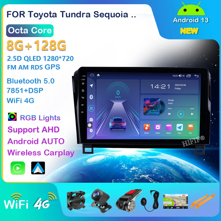10,1 дюймовый автомобильный GPS-навигатор для Toyota Tundra 2007-2013 Sequoia 2008-2018 аудио автомобильное радио стерео Android 13
10,1 дюймовый автомобильный GPS-навигатор для Toyota Tundra 2007-2013 Sequoia 2008-2018 аудио автомобильное радио стерео Android 13