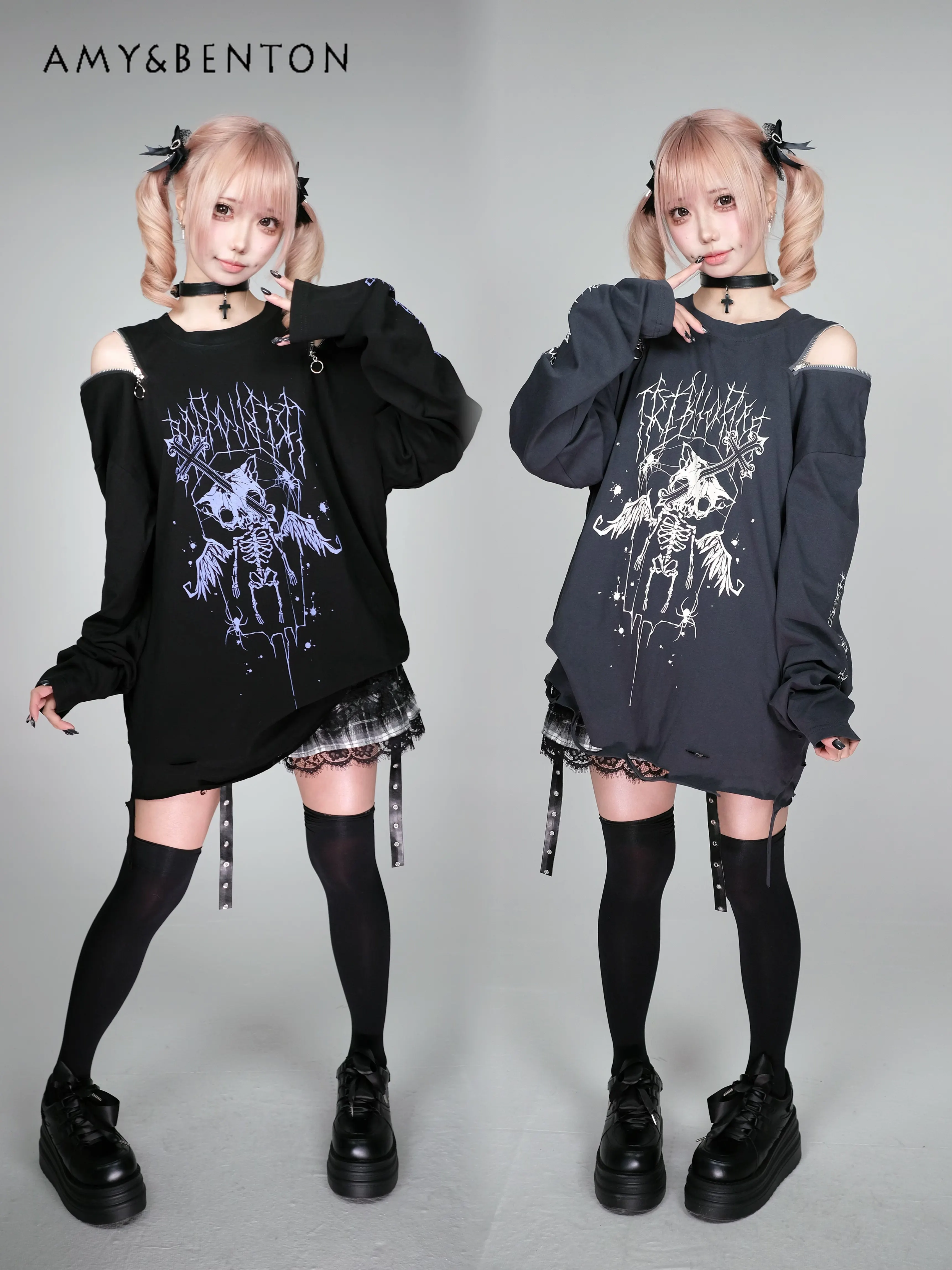 Original Dark Subculture Anime Print Ripped Loose Long-sleeve T-shirt Spring Harajuku Style Japanese Street Oversized T Shirt
Original Dark Subculture Anime Print Ripped Loose Long-sleeve T-shirt Spring Harajuku Style Japanese Street Oversized T Shirt