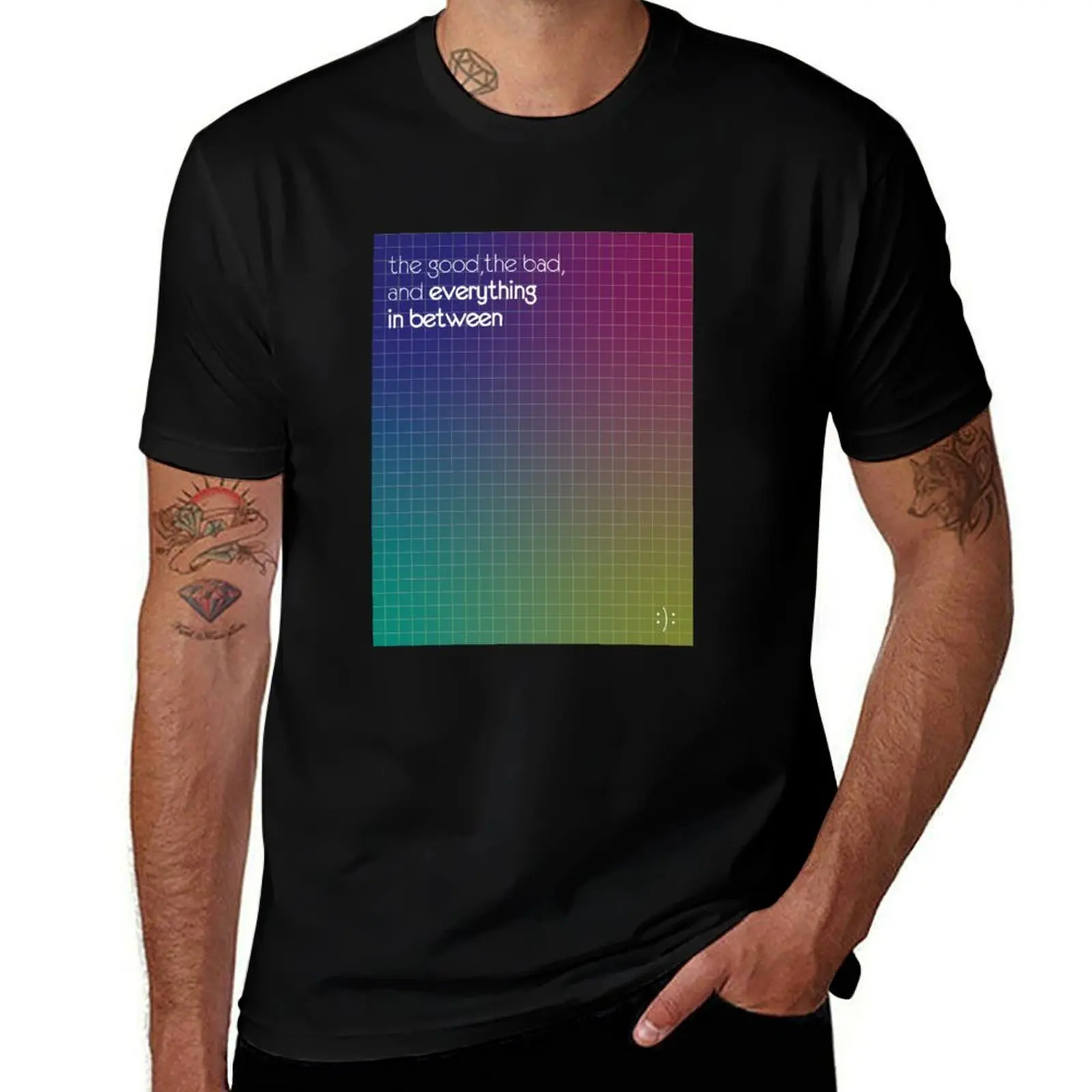 the, good, the bad, and everything inbetween T-Shirt tops aesthetic clothes summer clothes mens plain t shirts
the, good, the bad, and everything inbetween T-Shirt tops aesthetic clothes summer clothes mens plain t shirts