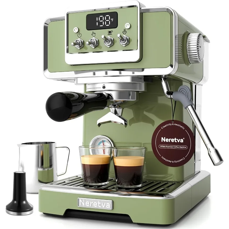 Retro Espresso Machine 58mm Professional 15 Bar Espresso Maker with Powerful Milk Frother and Visible Pressure Gauge for Home B
Retro Espresso Machine 58mm Professional 15 Bar Espresso Maker with Powerful Milk Frother and Visible Pressure Gauge for Home B
