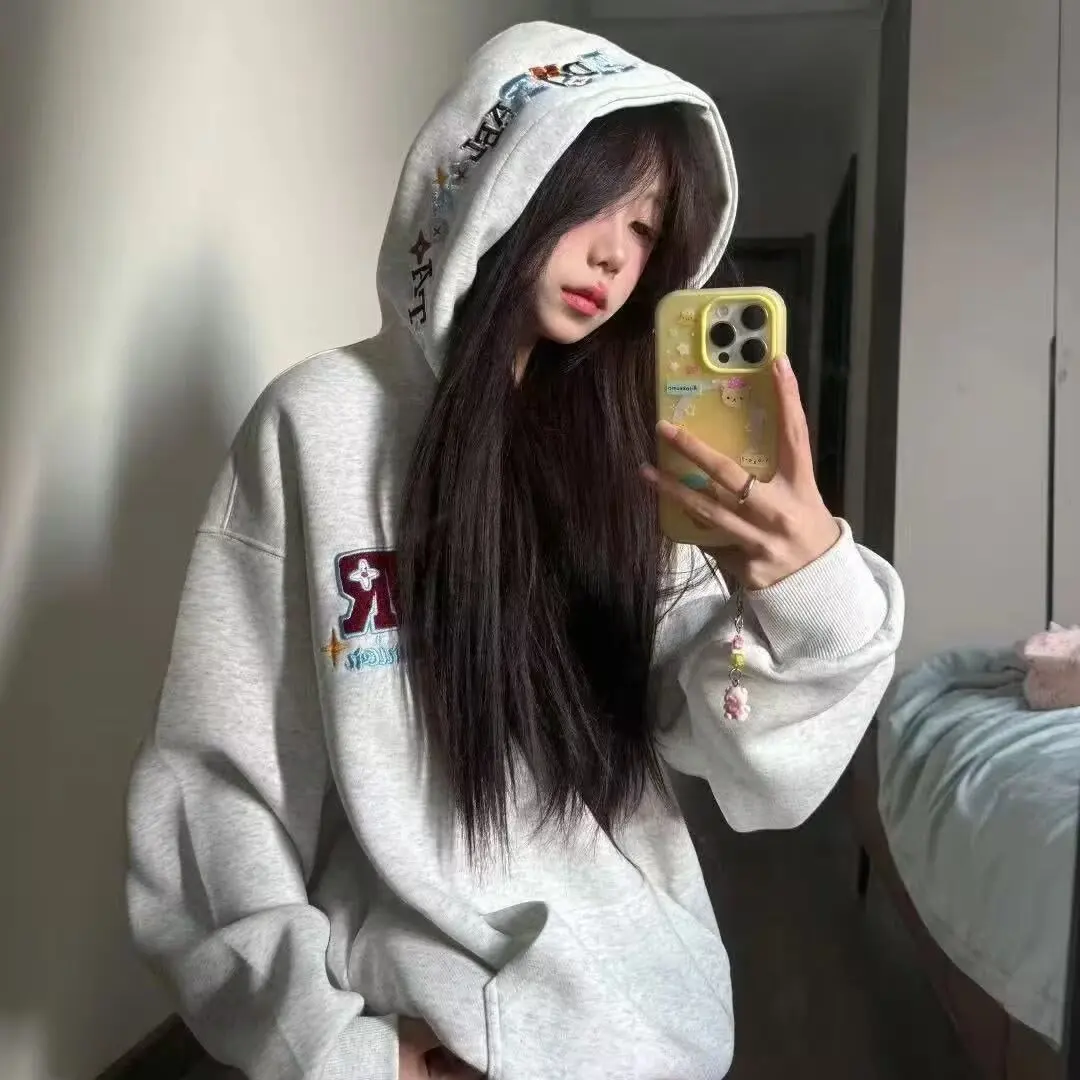 Мужская толстовка оверсайз с вышивкой, на флисовой подкладке, осенне-зимняя, повседневная, удобная, дышащая, модная, в уличном стиле
Мужская толстовка оверсайз с вышивкой, на флисовой подкладке, осенне-зимняя, повседневная, удобная, дышащая, модная, в уличном стиле