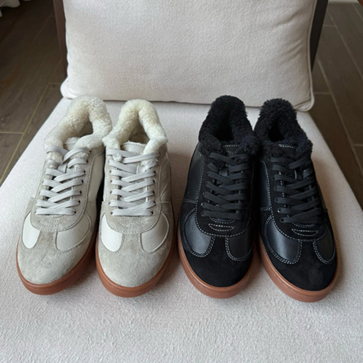 Jenny&Dave French Minimalist Retro Lamb Wool Flat Vulcanized Shoes Nordic Winter Snow Shoes Women Flat Shoes 35-44 Lovers Shoes
Jenny&Dave French Minimalist Retro Lamb Wool Flat Vulcanized Shoes Nordic Winter Snow Shoes Women Flat Shoes 35-44 Lovers Shoes