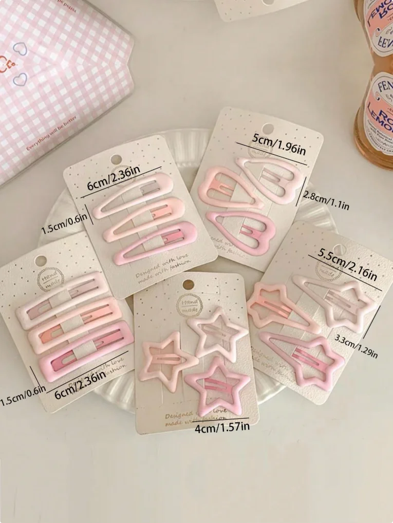 15pcs Pink Hair Clips, Heart Star BB Clips, Beautiful Women's Side Bang Frosted Gradient Hairpins, Suitable for Daily Use
15pcs Pink Hair Clips, Heart Star BB Clips, Beautiful Women's Side Bang Frosted Gradient Hairpins, Suitable for Daily Use