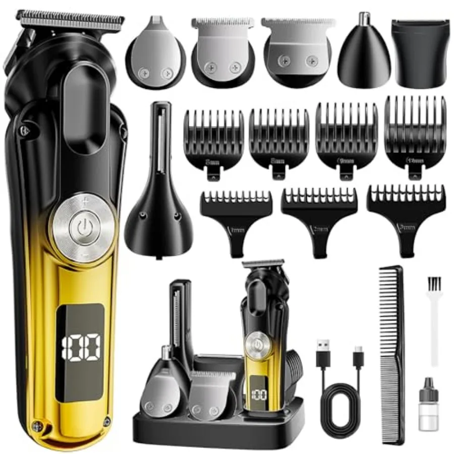 6-in-1 Hair Clipper Beard Trimmer for Men, IPX6 Waterproof Electric Shaver RazorandCordless Hair Clipper Grooming Kit Hair Trim
6-in-1 Hair Clipper Beard Trimmer for Men, IPX6 Waterproof Electric Shaver RazorandCordless Hair Clipper Grooming Kit Hair Trim