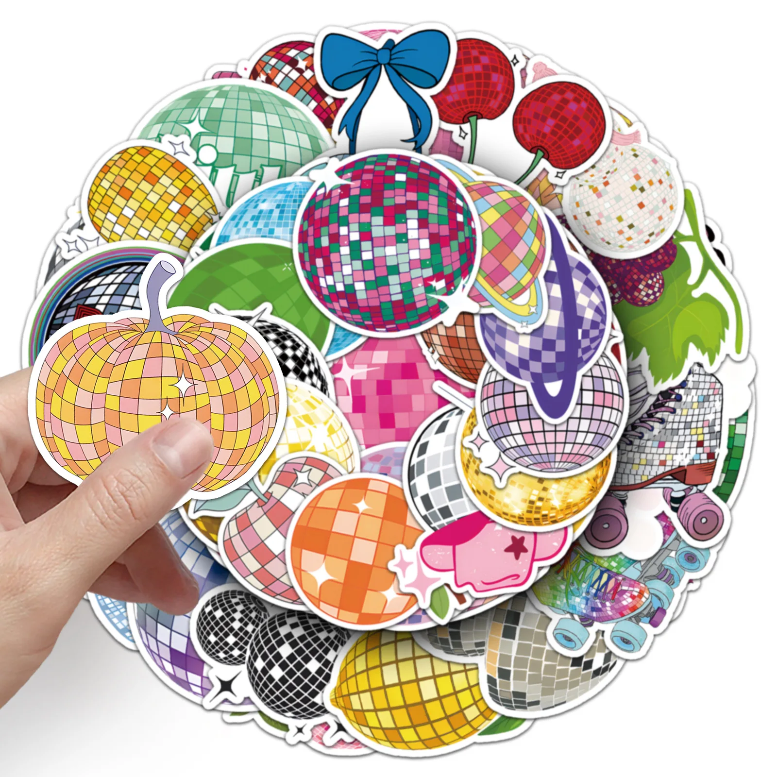 50 disco ball stickers, trendy ball lights, cartoon graffiti, cool and creative waterproof decorative tent stickers
50 disco ball stickers, trendy ball lights, cartoon graffiti, cool and creative waterproof decorative tent stickers