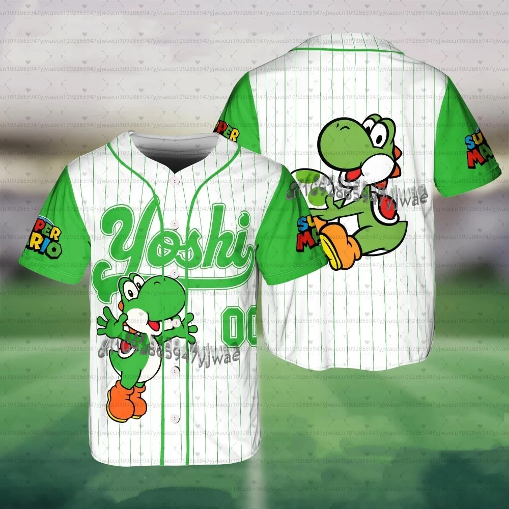 Super Mario Baseball Jersey Yoshi Mario Princess Peach Pattern Button r Top High Quality men Baseball Role Playing T-shirt
Super Mario Baseball Jersey Yoshi Mario Princess Peach Pattern Button r Top High Quality men Baseball Role Playing T-shirt