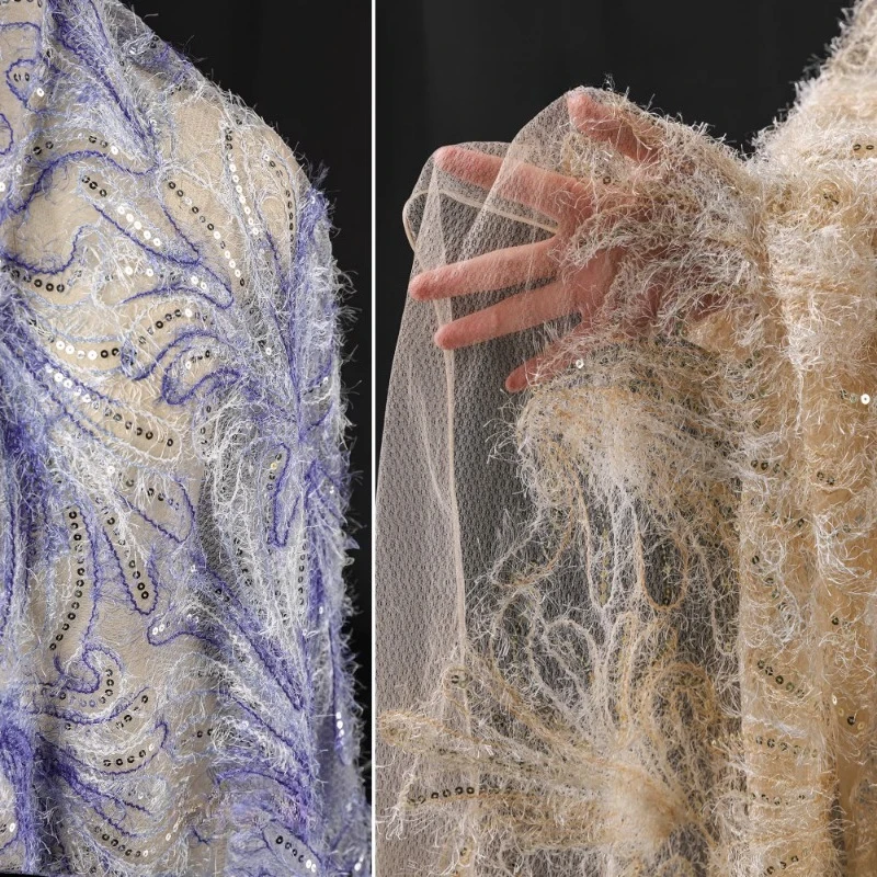 50x145 см бахрома с перьями и блестками, вышитая тюль, прозрачная сетка для свадебных платьев, вечерних платьев, дизайнерская одежда
50x145 см бахрома с перьями и блестками, вышитая тюль, прозрачная сетка для свадебных платьев, вечерних платьев, дизайнерская одежда