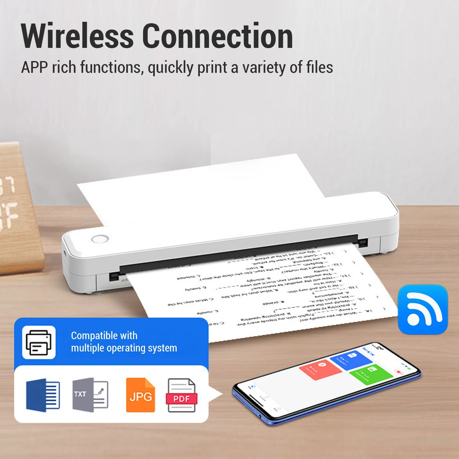 Inkless Printing Machine 203DPI Resolution 211.2mm Print Width Thermal Paper Printer for A4 Size File List Label for Travel
Inkless Printing Machine 203DPI Resolution 211.2mm Print Width Thermal Paper Printer for A4 Size File List Label for Travel