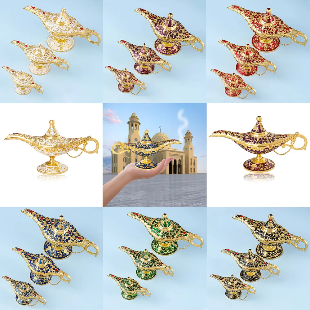 Aladdin's Magic Lamp creative ornaments, Xinjiang tourist souvenirs, home decorations, alloy ornaments
Aladdin's Magic Lamp creative ornaments, Xinjiang tourist souvenirs, home decorations, alloy ornaments