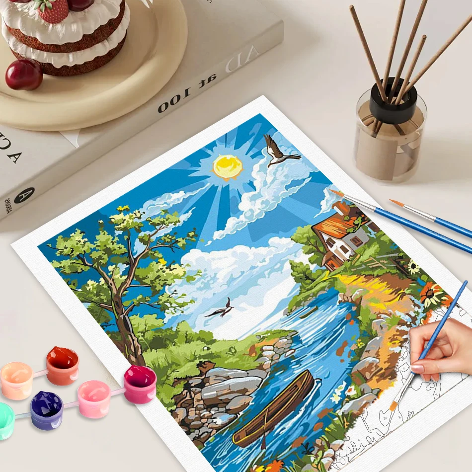 GATYZTORY Pictures By Number Seascape Handpainted Home Decoration Oil Painting By Number Landscape Drawing Canvas Wall Art Gift
GATYZTORY Pictures By Number Seascape Handpainted Home Decoration Oil Painting By Number Landscape Drawing Canvas Wall Art Gift