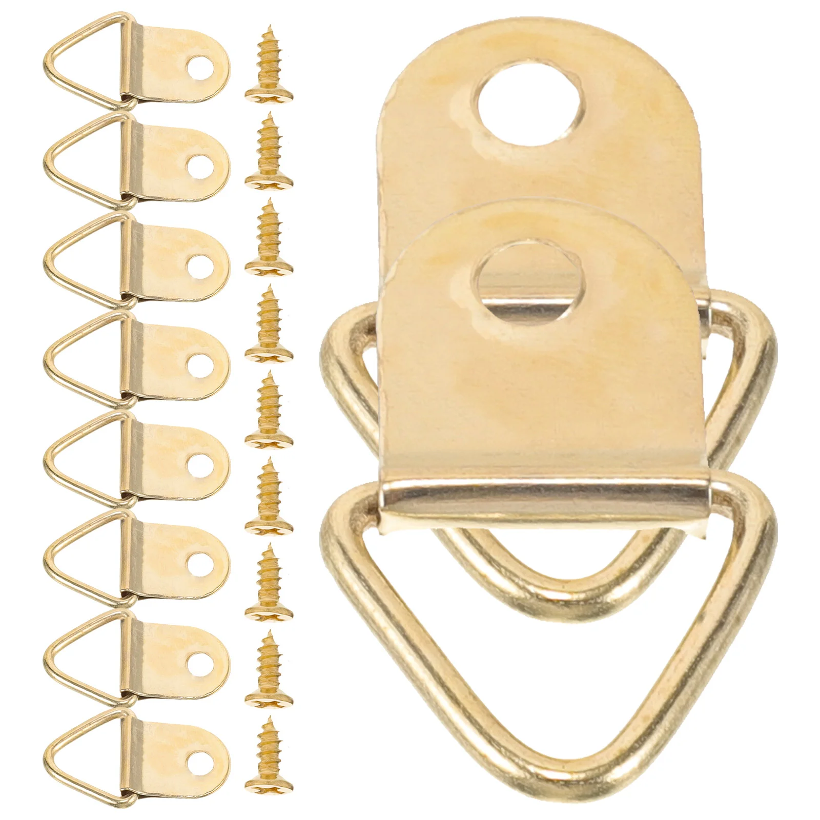 100 Sets Triangle Hooks Golden Photo Frame Hanging Hangers Metal Wall Mounting Picture Hooks for Decor Home Classroom
100 Sets Triangle Hooks Golden Photo Frame Hanging Hangers Metal Wall Mounting Picture Hooks for Decor Home Classroom