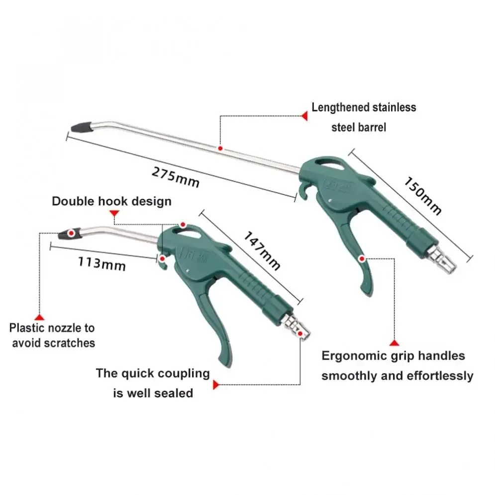 Pneumatic Air Blow Gun Set, Short & Long Nozzle for Heavy Duty Dusting, High Pressure Compressed Air Duster for Workshop
Pneumatic Air Blow Gun Set, Short & Long Nozzle for Heavy Duty Dusting, High Pressure Compressed Air Duster for Workshop