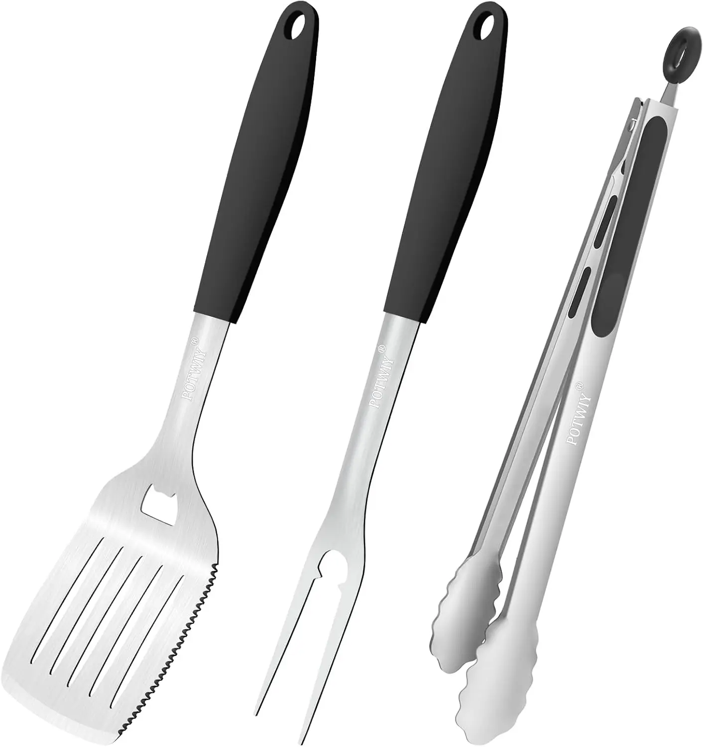 3Pcs Stainless Steel Grill Tools Set with Silicone Handles - BBQ Utensils for Outdoor Camping
3Pcs Stainless Steel Grill Tools Set with Silicone Handles - BBQ Utensils for Outdoor Camping