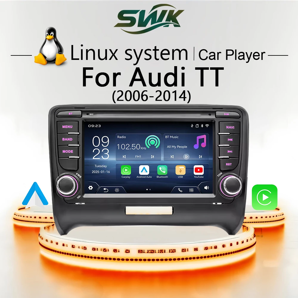 7-дюймовая система Linux, автомобильное радио, мультимедийный плеер для Audi TT (2006-2014) беспроводной CarPlay Android Auto Bluetooth YouTube USB DSP.
7-дюймовая система Linux, автомобильное радио, мультимедийный плеер для Audi TT (2006-2014) беспроводной CarPlay Android Auto Bluetooth YouTube USB DSP.