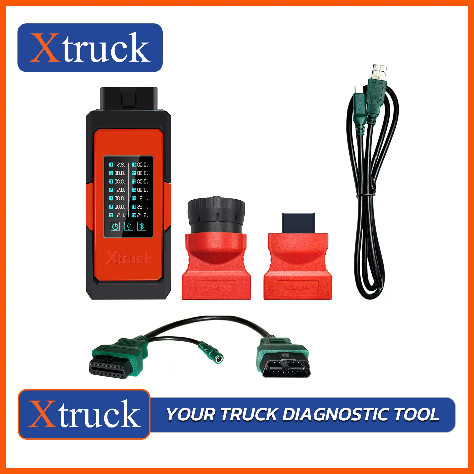 Xtruck X003 Инструмент для диагностики тяжелых грузовиков, читаемые/прозрачные коды неисправностей и регенерация DPF для Cum-mins, Vol-vo, Sca-nia
Xtruck X003 Инструмент для диагностики тяжелых грузовиков, читаемые/прозрачные коды неисправностей и регенерация DPF для Cum-mins, Vol-vo, Sca-nia