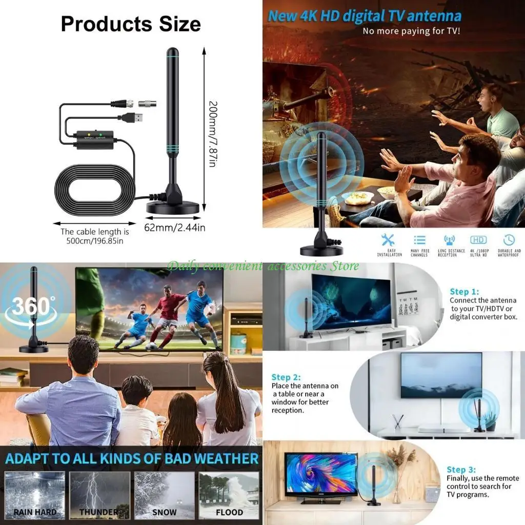 97QB External Amplifier High Performances Suction Cup Base Vertical Digital Aerial 4K 1080P Reception Coax Cable
97QB External Amplifier High Performances Suction Cup Base Vertical Digital Aerial 4K 1080P Reception Coax Cable