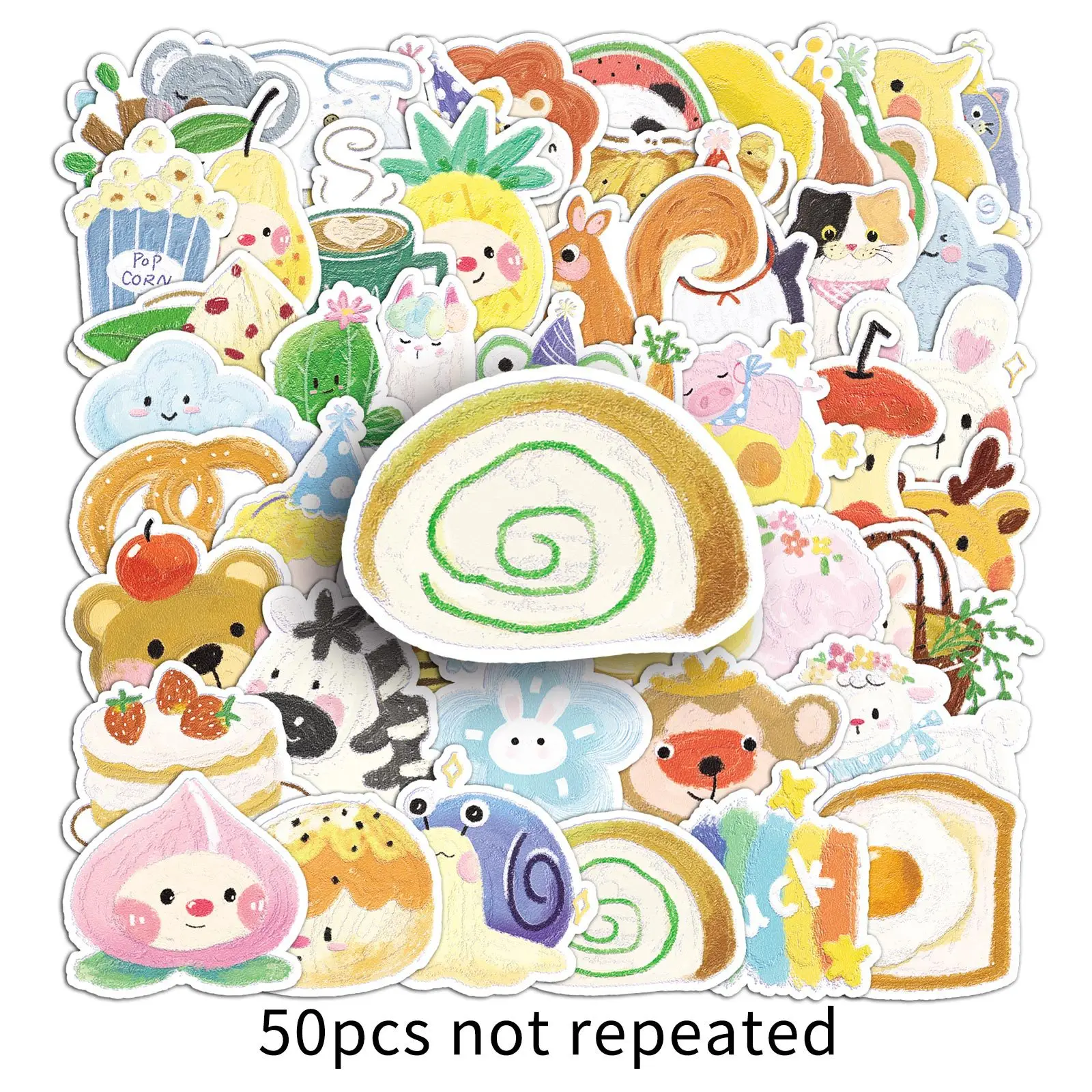 50Pcs/Set Cute Kawaii Stickers Oil Pastel Animals Fruits Food Cartoon Stickers Watercolor Doodle Stickers Party Favors Gifts
50Pcs/Set Cute Kawaii Stickers Oil Pastel Animals Fruits Food Cartoon Stickers Watercolor Doodle Stickers Party Favors Gifts