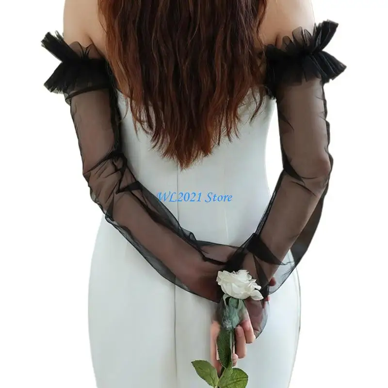 G5GC Sheer Wedding Gloves With Lace Designs For Brides And Formal Event Seethrough Fingerless Arm Sleeves for Evening Party
G5GC Sheer Wedding Gloves With Lace Designs For Brides And Formal Event Seethrough Fingerless Arm Sleeves for Evening Party
