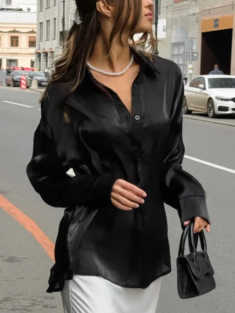 Модная элегантная рубашка для женщин, белые повседневные свободные топы, однобортная блузка с длинным рукавом, новинка 2025, летние черные свободные рубашки
Модная элегантная рубашка для женщин, белые повседневные свободные топы, однобортная блузка с длинным рукавом, новинка 2025, летние черные свободные рубашки