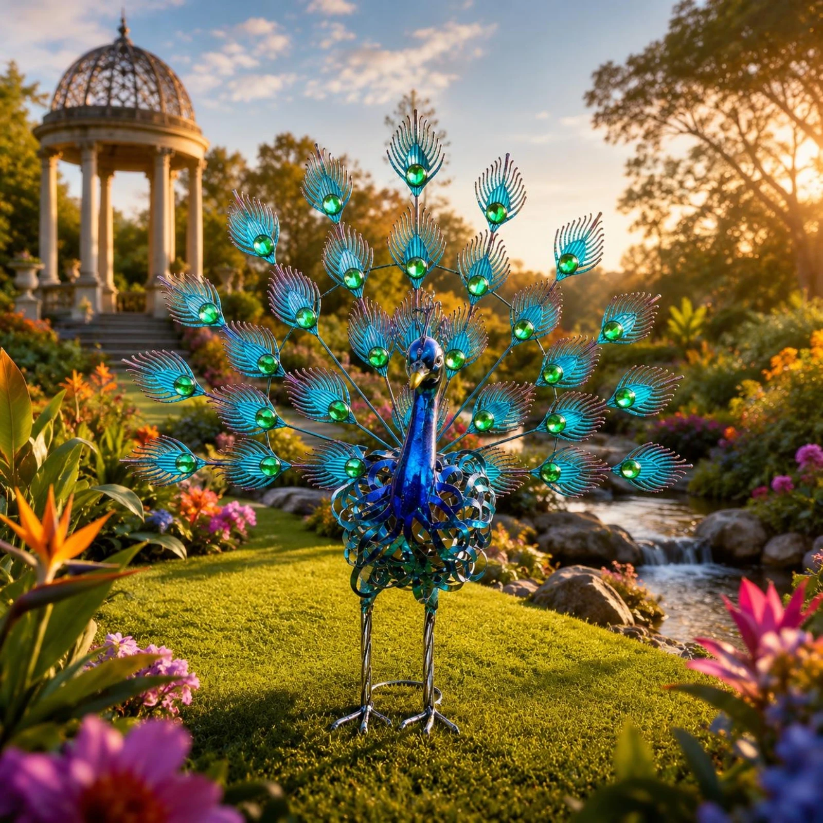 Peacock Garden Sculpture Openwork Metal Peacock Ornament Long Legs Outdoor Decorative
Peacock Garden Sculpture Openwork Metal Peacock Ornament Long Legs Outdoor Decorative