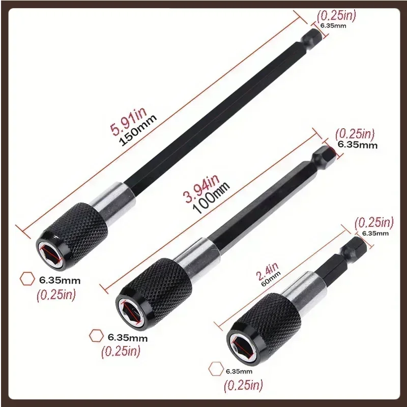 3"Magnetic Quick Change Drill Bit Holder - Easy Swap, Universal 1/4"" Hex Shank Extension for Enhanced Tool Precision and Reach"
3"Magnetic Quick Change Drill Bit Holder - Easy Swap, Universal 1/4"" Hex Shank Extension for Enhanced Tool Precision and Reach"