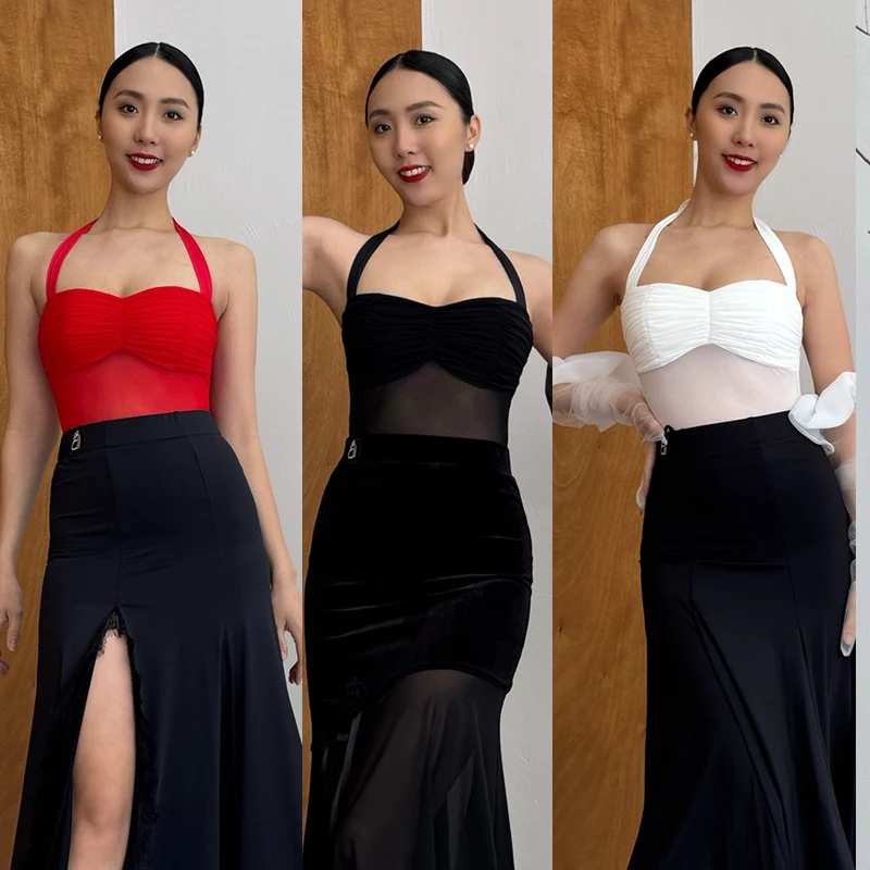 Summer Latin Dance Tops Women Halter Neck Leotards Adult Ballroom Dance Clothes Practice Training Tops Rumba Salsa Tops BL17236
Summer Latin Dance Tops Women Halter Neck Leotards Adult Ballroom Dance Clothes Practice Training Tops Rumba Salsa Tops BL17236