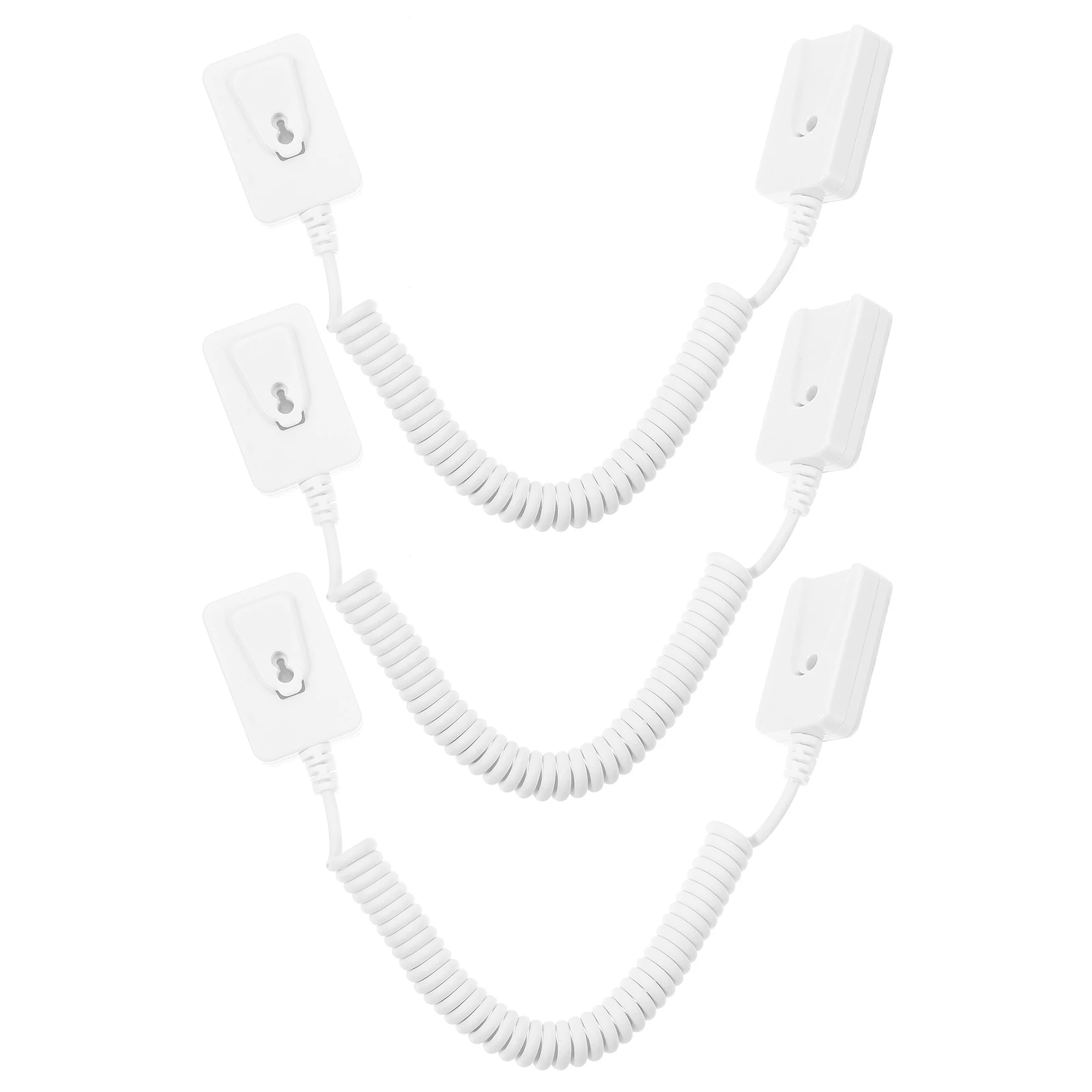3Pcs Remote Control Tether Retractable Cable with Adhesive Hook Compact Design for Home Use Plastic Remote Control Tether