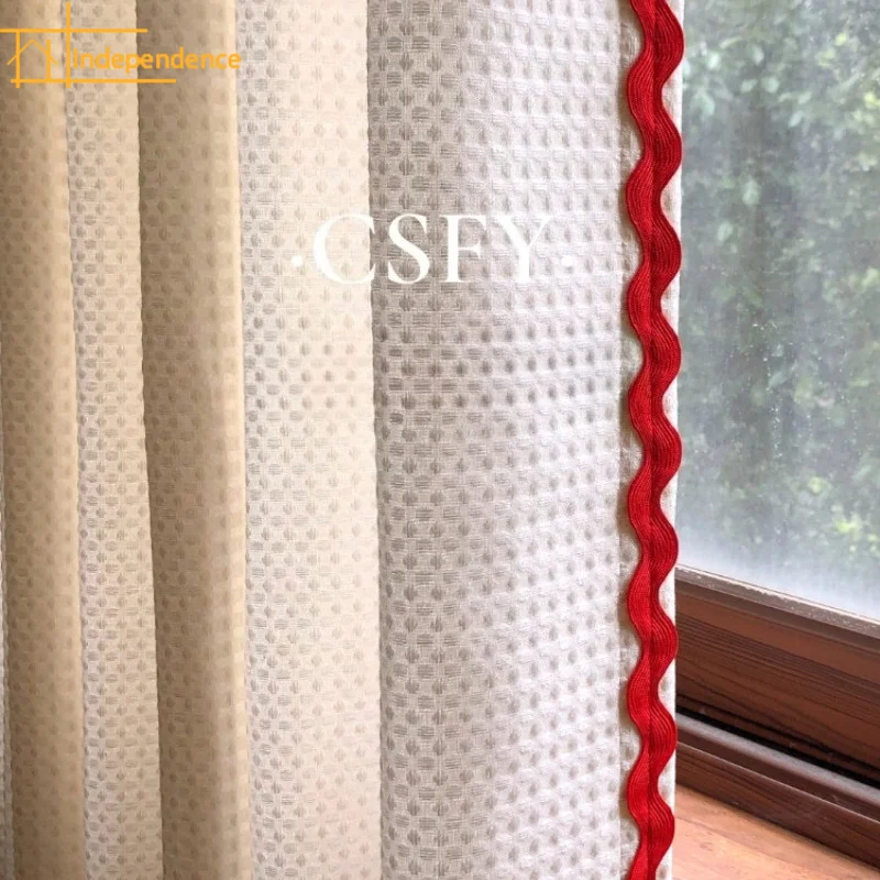 New Custom Mibai Huafu Grid Texture Red Wave Lace Window Screen Curtains for Living Room Bedroom Partition Curtains Bay Windows
New Custom Mibai Huafu Grid Texture Red Wave Lace Window Screen Curtains for Living Room Bedroom Partition Curtains Bay Windows