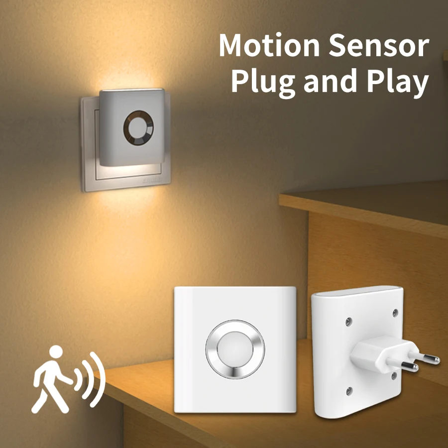 EU Plug Motion Sensor Cabinet Light Wall Socket Lamp Warm White Night Light for Bedroom Closet Staircase Hallway AC 220-240V
EU Plug Motion Sensor Cabinet Light Wall Socket Lamp Warm White Night Light for Bedroom Closet Staircase Hallway AC 220-240V