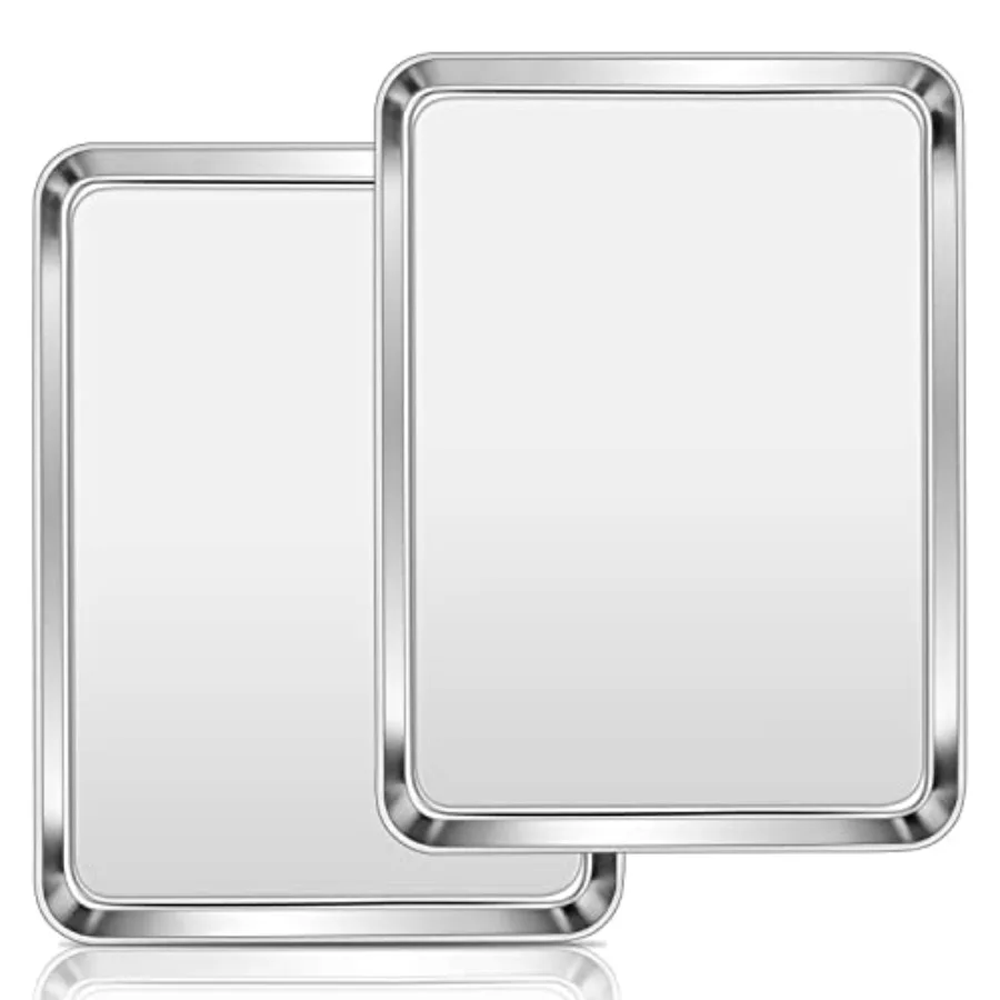 Набор из 2 противней из нержавеющей стали для духовки, 20 x 14 дюймов, большой металлический противень для выпечки, нержавеющий и сверхпрочный, с зеркальной поверхностью
Набор из 2 противней из нержавеющей стали для духовки, 20 x 14 дюймов, большой металлический противень для выпечки, нержавеющий и сверхпрочный, с зеркальной поверхностью