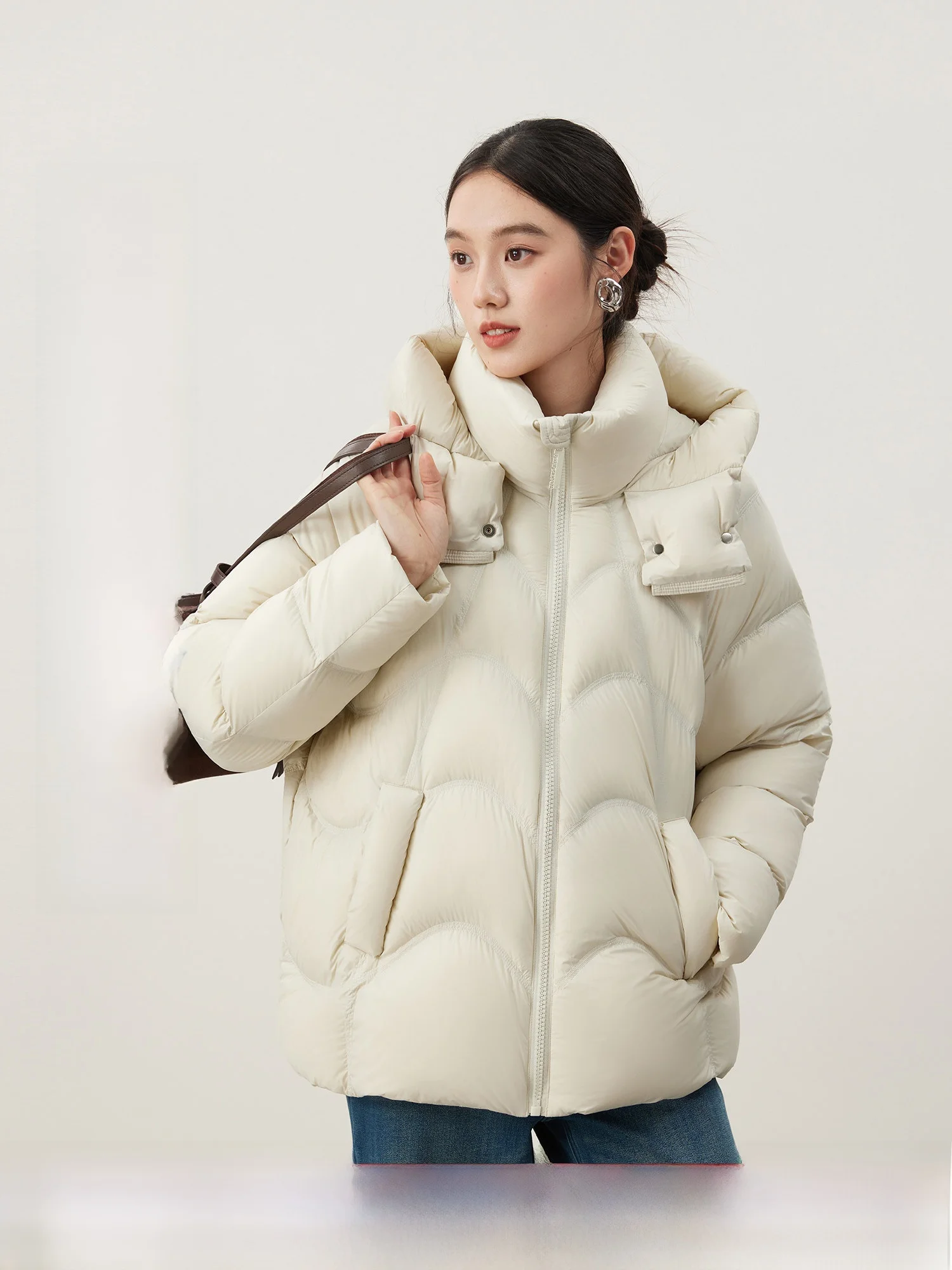 Ultra-Light Warm Du down Puffer Jaet Women's Winter Coat Hooded Micro-Ball ape Slimming Sle White Du Feather
Ultra-Light Warm Du down Puffer Jaet Women's Winter Coat Hooded Micro-Ball ape Slimming Sle White Du Feather