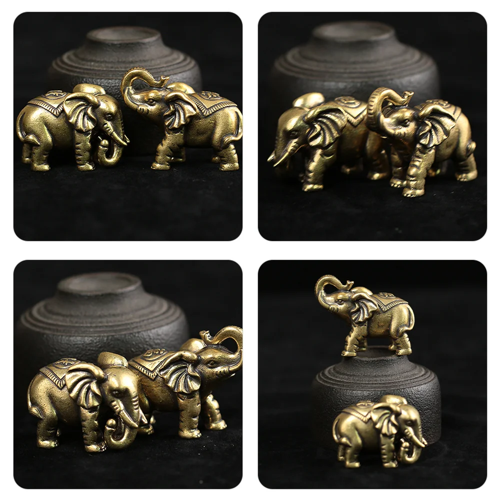 2Pcs Exquisite Brass Elephant Decor Vintage Tabletop Ornament Small Desktop Statue Auspicious Home Office Brass Animal Statues
2Pcs Exquisite Brass Elephant Decor Vintage Tabletop Ornament Small Desktop Statue Auspicious Home Office Brass Animal Statues