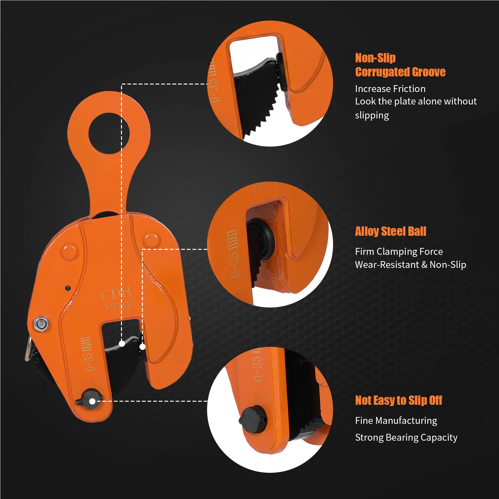 Heavy Duty Steel Hoisting Hook Wear Resist Industrial Steel Plate Clamp Anti-Slip for Industry Crane Home Business
Heavy Duty Steel Hoisting Hook Wear Resist Industrial Steel Plate Clamp Anti-Slip for Industry Crane Home Business