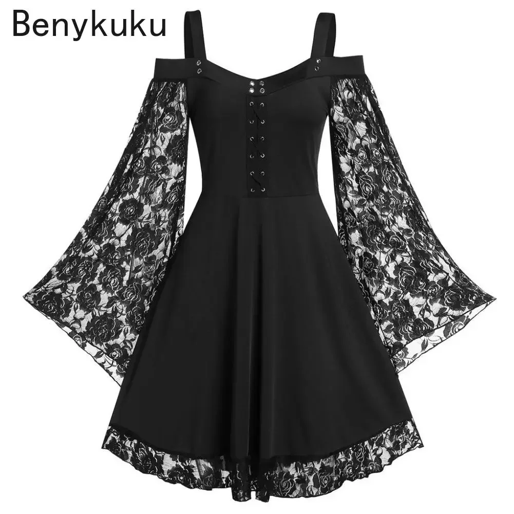 Женское кружевное платье Goth Dark, винтажное готическое платье с открытыми плечами, блестящее платье, уличная одежда,
Женское кружевное платье Goth Dark, винтажное готическое платье с открытыми плечами, блестящее платье, уличная одежда,