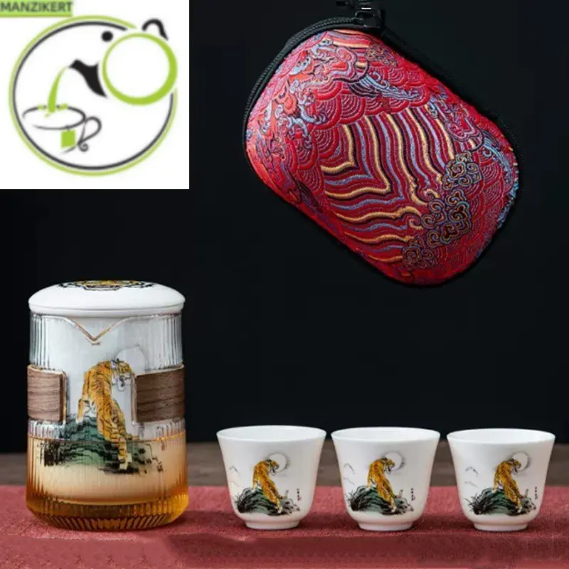 Portable Travel Tea Set Ceramic Tea Pot and Cup Set Customized Tiger Year Teaware Gifts A Pot of Three Cups with Storage Bag
Portable Travel Tea Set Ceramic Tea Pot and Cup Set Customized Tiger Year Teaware Gifts A Pot of Three Cups with Storage Bag