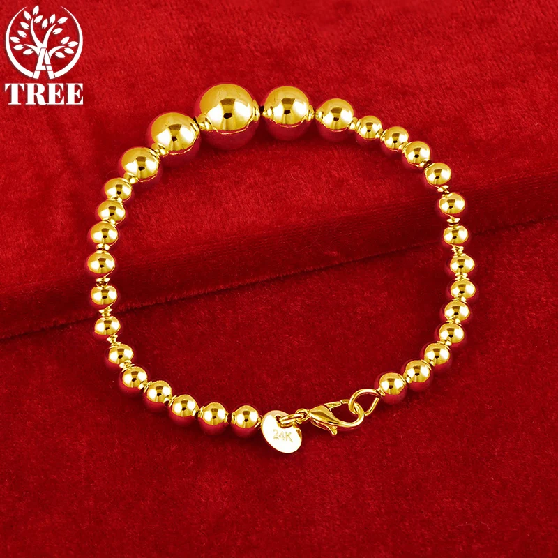 ALITREE 24K Yellow Gold Bead Chain Bracelets For Woman Men Fashion Party Wedding Engagement Charm Jewelry Christmas Lovers Gift
ALITREE 24K Yellow Gold Bead Chain Bracelets For Woman Men Fashion Party Wedding Engagement Charm Jewelry Christmas Lovers Gift